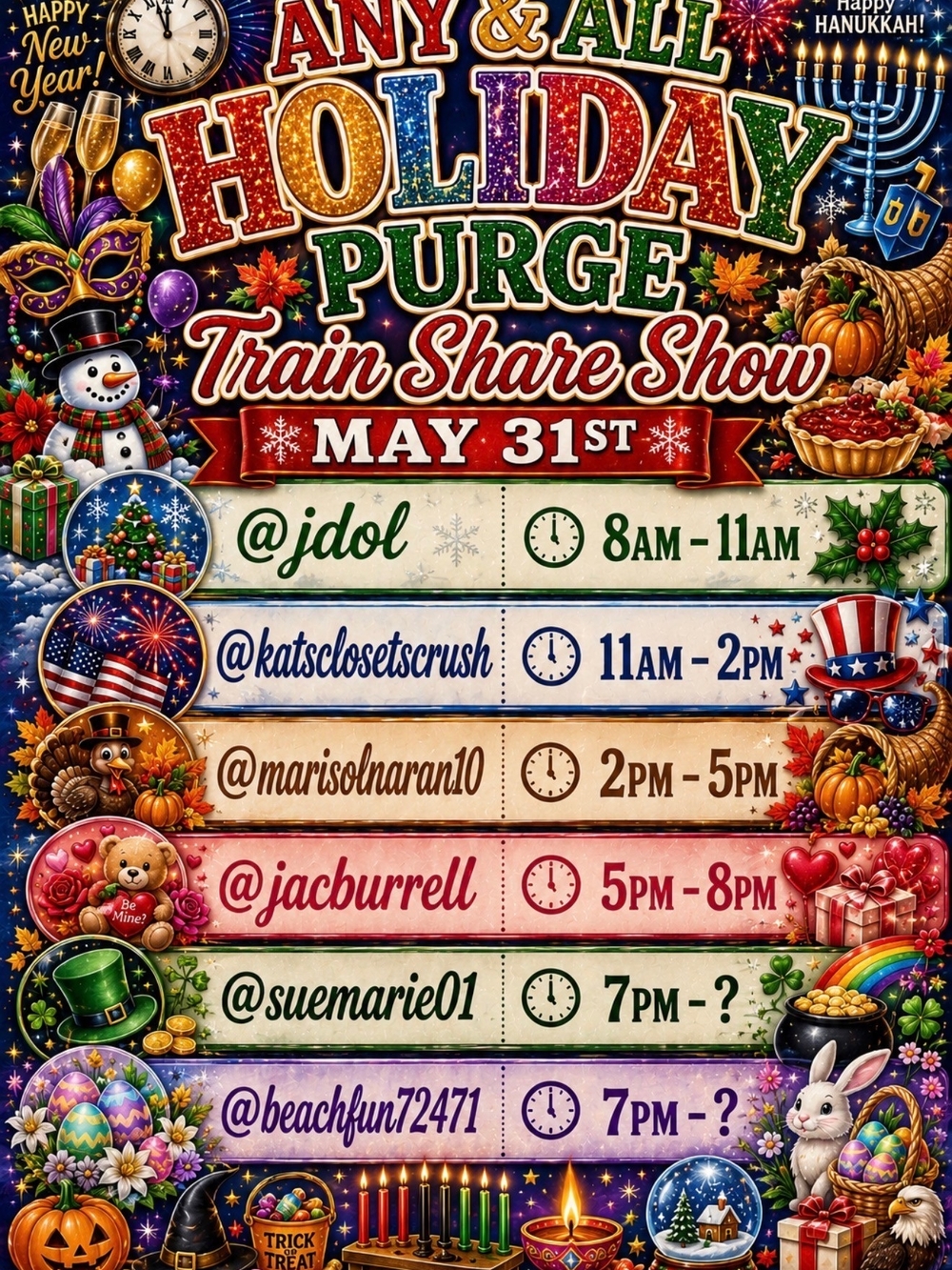 Any & All Holiday Purge Train Show